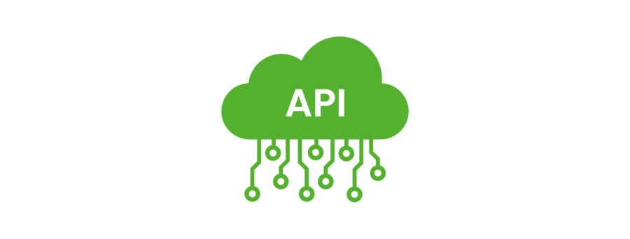 Het begrip API afgebeeld als wolk waar verschillende subtakken uit voortkomen