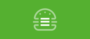 Illustratie van een hamburger menu-icoon in de vorm van een gestileerde hamburger.
