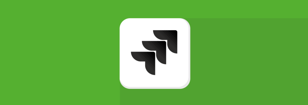 Logo van Jira, met drie stijgende zwarte vormen die samenwerken symboliseren, op een witte achtergrond met groene omlijsting.
