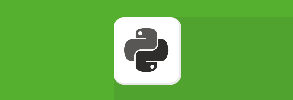 Logo van Python, bestaande uit twee in elkaar gevlochten slangen in zwart en grijs, op een witte achtergrond met een groene omlijsting.