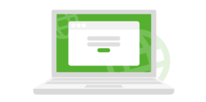 Illustratie van een laptop die een webapplicatie toont