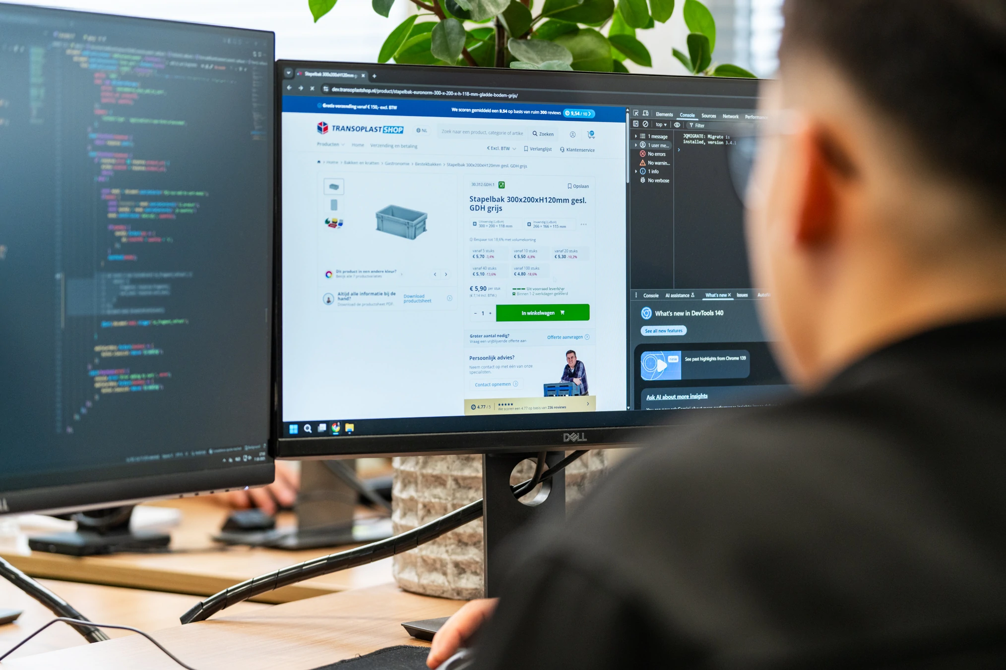 Developer van WUX optimaliseert een webshop-checkout voor een hogere conversie en betere gebruikservaring.